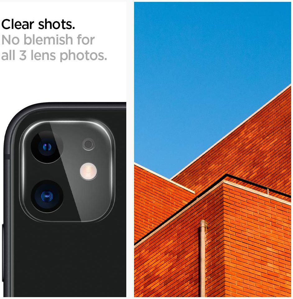 Spigen iPhone 11 Camera Lens Tempered Glass 2-Pack Zwart afbeelding 6