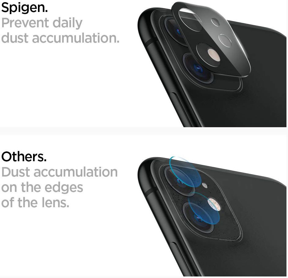 Spigen iPhone 11 Camera Lens Tempered Glass 2-Pack Zwart afbeelding 7