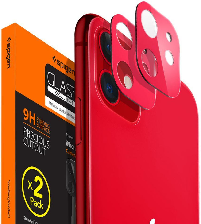 Spigen iPhone 11 Camera Lens Tempered Glass 2-Pack Rood afbeelding 1