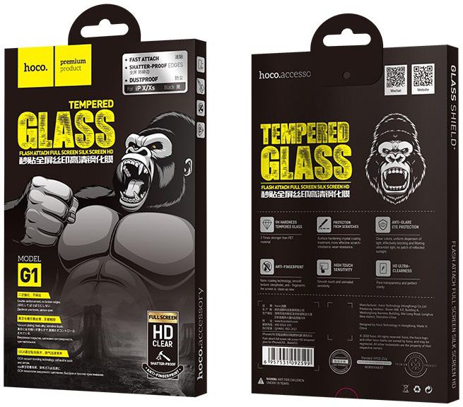 Hoco Flash Attach Series Apple iPhone 11 Pro / XS / X Tempered Glass afbeelding 7