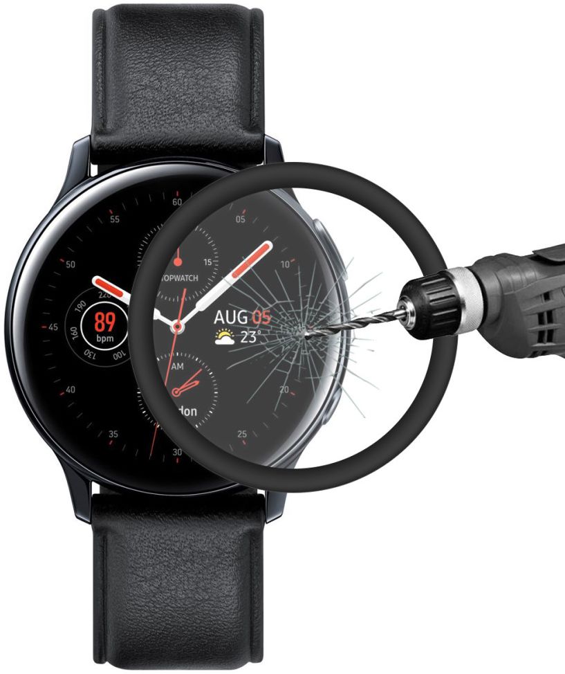 Samsung Galaxy Watch Active 2 44MM 2-in-1 Screenprotector Full Cover afbeelding 3