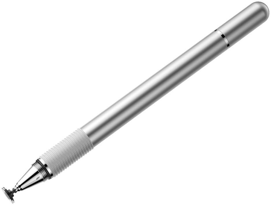 Baseus 2-in-1 Universele Stylus Pen Met Precision Disc Tip Zilver afbeelding 1
