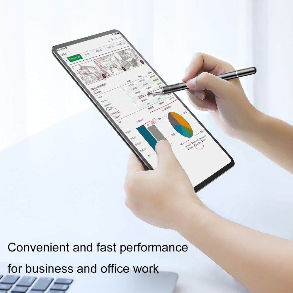 Baseus 2-in-1 Universele Stylus Pen Met Precision Disc Tip Zilver afbeelding 13