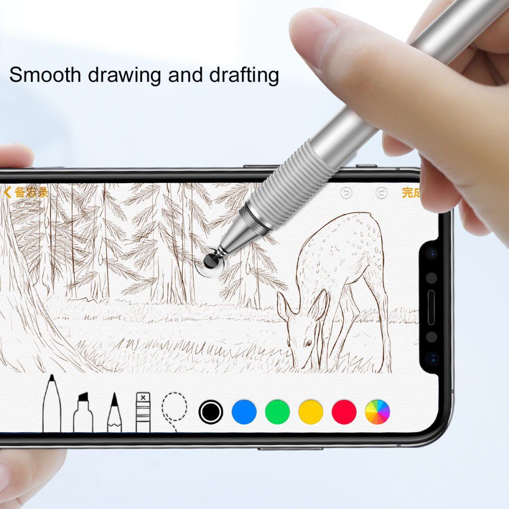 Baseus 2-in-1 Universele Stylus Pen Met Precision Disc Tip Zilver afbeelding 10