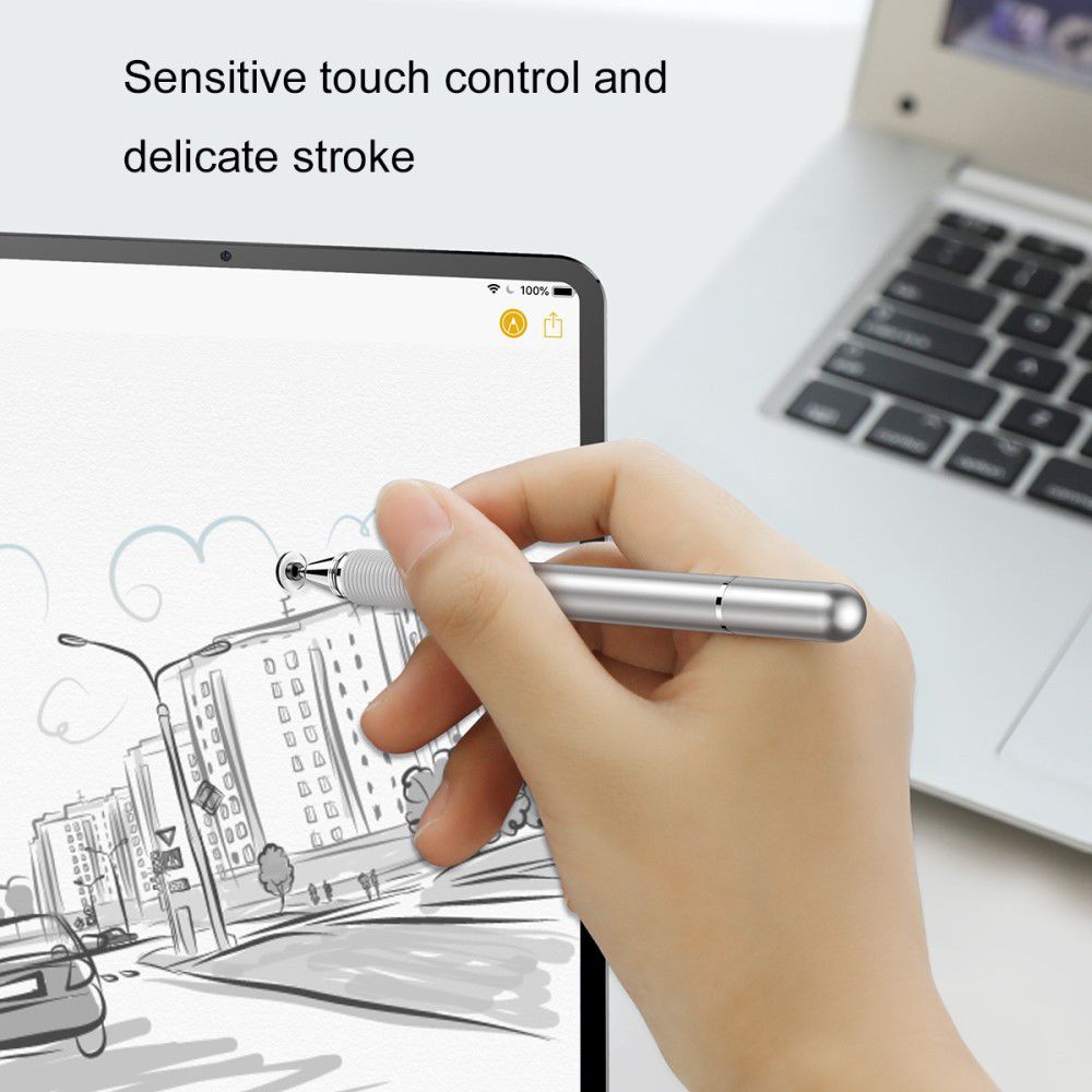Baseus 2-in-1 Universele Stylus Pen Met Precision Disc Tip Zilver afbeelding 11