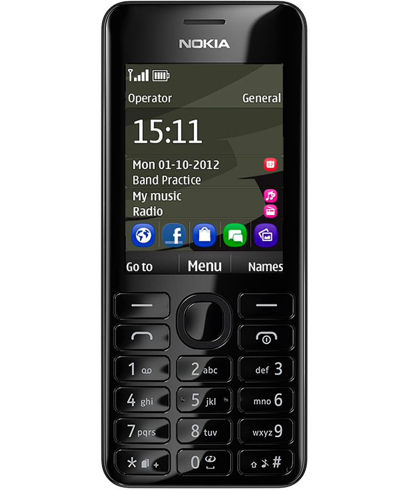 Nokia 206 Zwart afbeelding 1