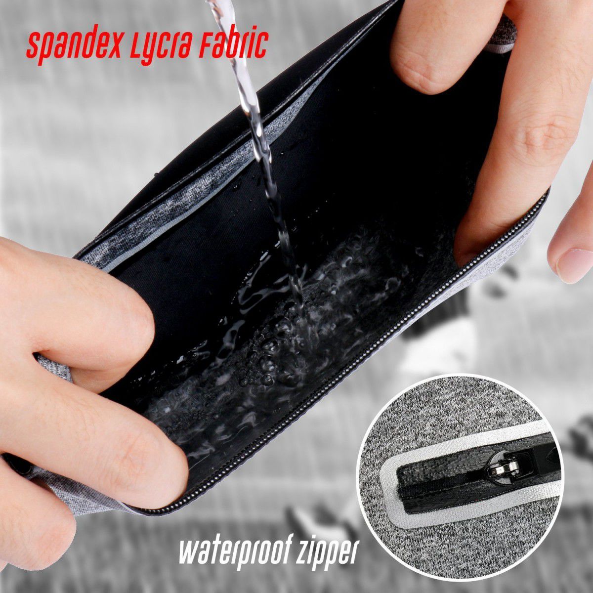 Smartphone Buikriem Sport Hoesje Riem Case Grijs afbeelding 4