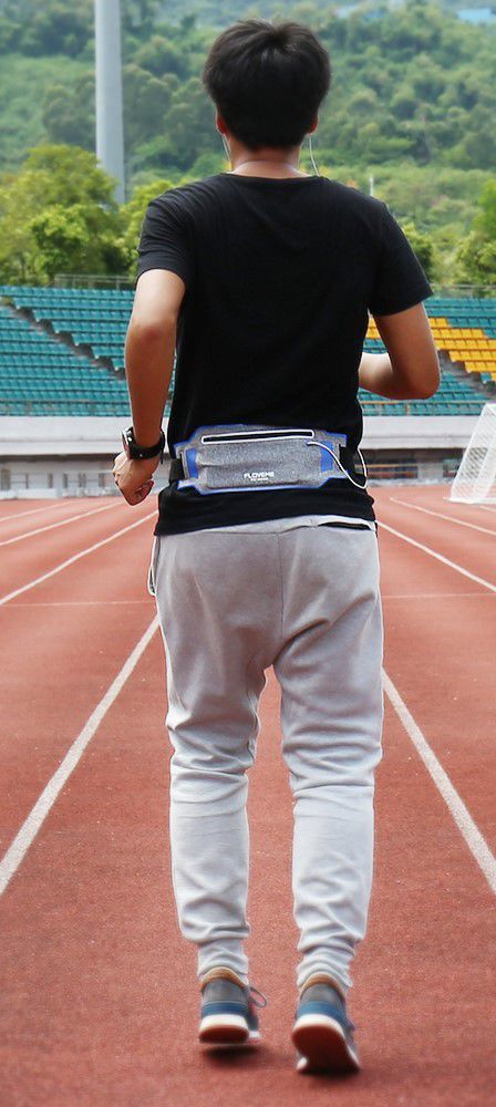 Smartphone Buikriem Sport Hoesje Riem Case Grijs afbeelding 6