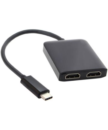 Universele Dubbele USB-C HDMI Adapter Zwart Kabels