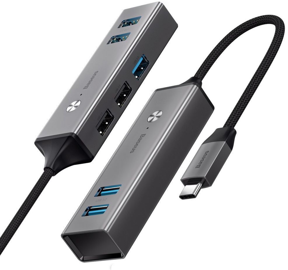 Baseus USB-C naar USB Hub 5 Poorten Grijs afbeelding 1