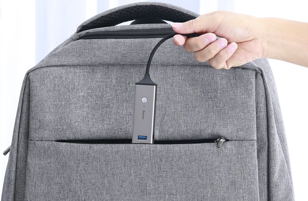 Baseus USB-C naar USB Hub 5 Poorten Grijs afbeelding 11