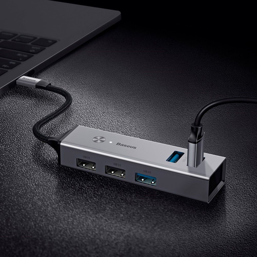 Baseus USB-C naar USB Hub 5 Poorten Grijs afbeelding 12