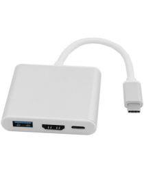 Universele 3-in-1 USB-C Adapter Wit