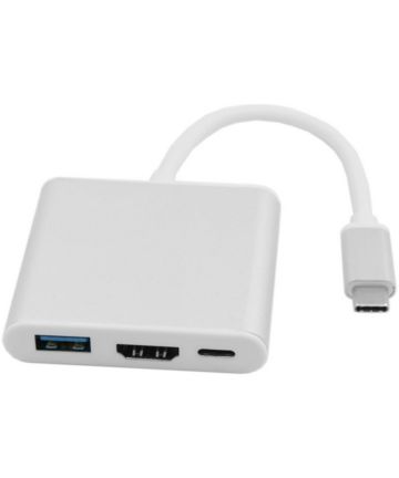Universele 3-in-1 USB-C Adapter Wit Kabels