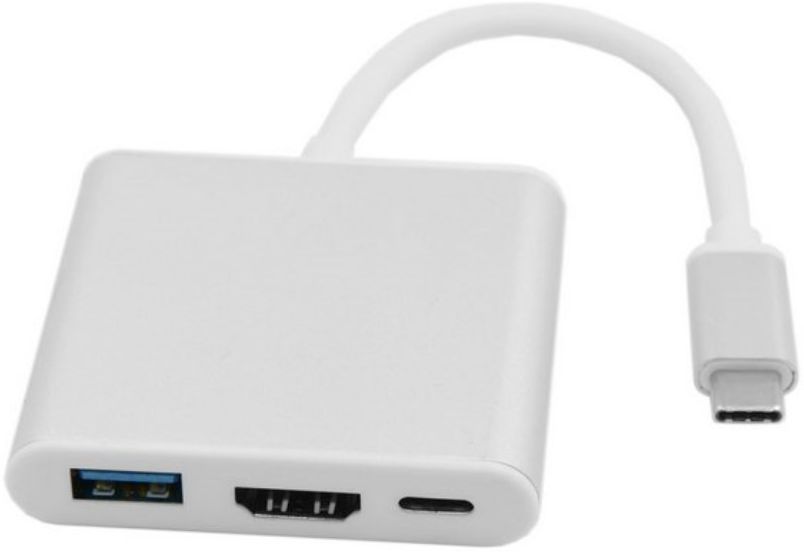 Universele 3-in-1 USB-C Adapter Wit afbeelding 1