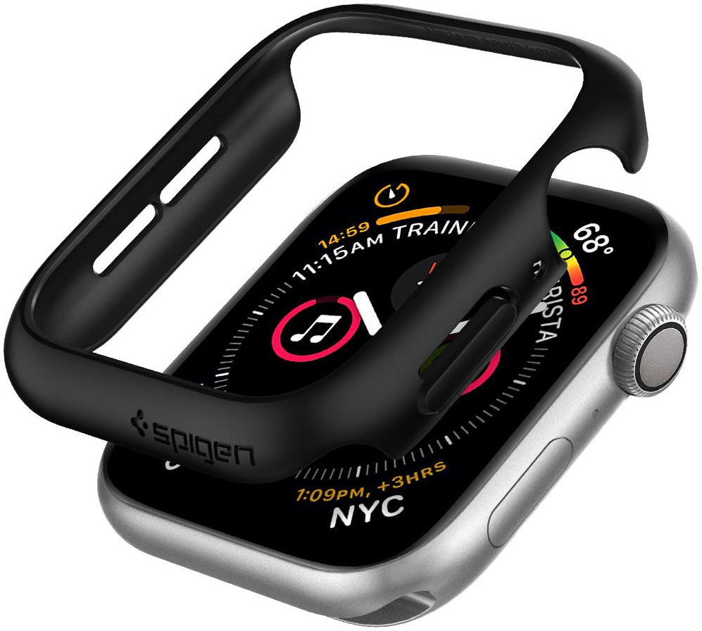 Spigen Thin Fit - Apple Watch 44MM Hoesje - Hard Plastic Bumper - Zwart afbeelding 10