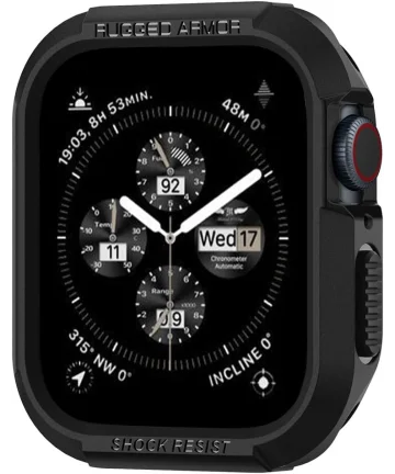 Spigen Rugged Armor Apple Watch 45MM / 44MM Hoesje Full Protect Zwart Cases