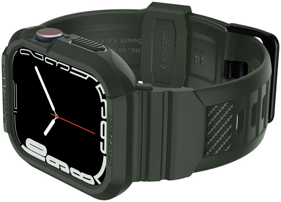 Spigen Rugged Armor Pro - Apple Watch 45MM / 44MM Hoesje en Bandje - Groen afbeelding 6