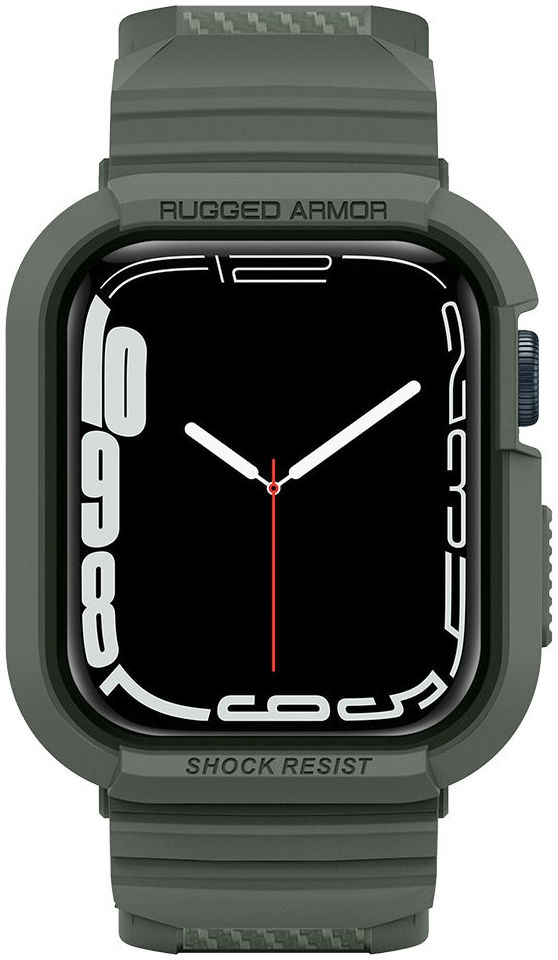 Spigen Rugged Armor Pro - Apple Watch 45MM / 44MM Hoesje en Bandje - Groen afbeelding 7