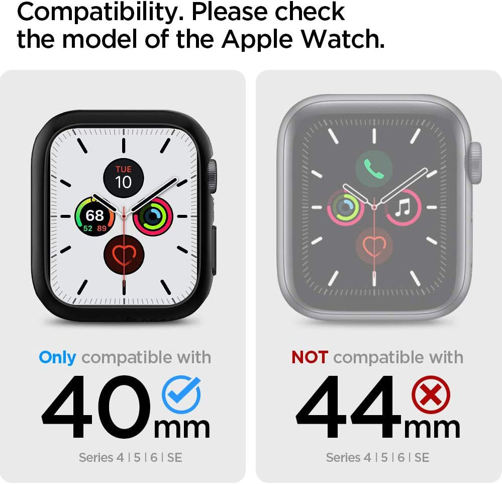Spigen Thin Fit Apple Watch 40MM Hoesje Hard Plastic Bumper Zwart afbeelding 9