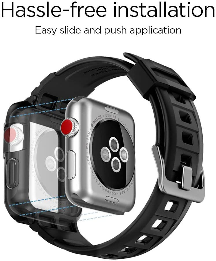 Spigen Rugged Armor Pro Apple Watch 42MM Hoesje en Bandje Zwart afbeelding 6