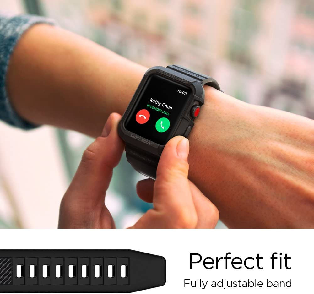 Spigen Rugged Armor Pro Apple Watch 42MM Hoesje en Bandje Zwart afbeelding 7