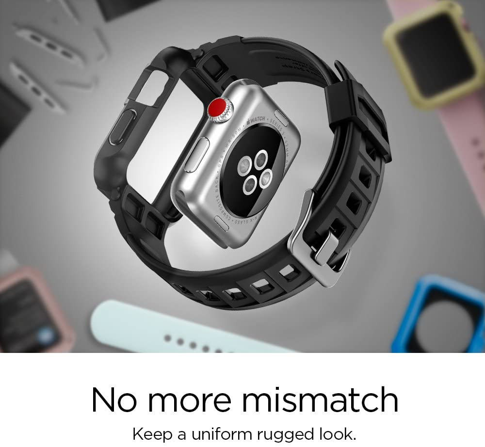 Spigen Rugged Armor Pro Apple Watch 42MM Hoesje en Bandje Zwart afbeelding 8