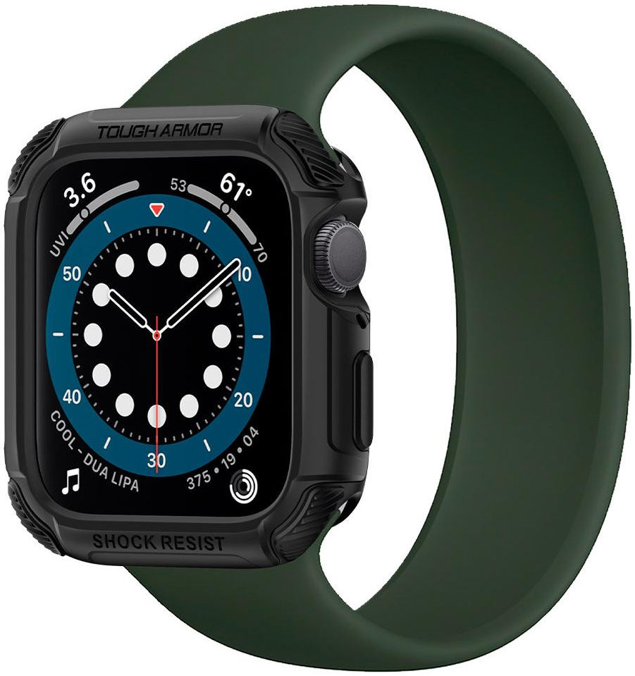 Spigen Tough Armor Apple Watch 44MM Hoesje Full Protect Zwart afbeelding 1
