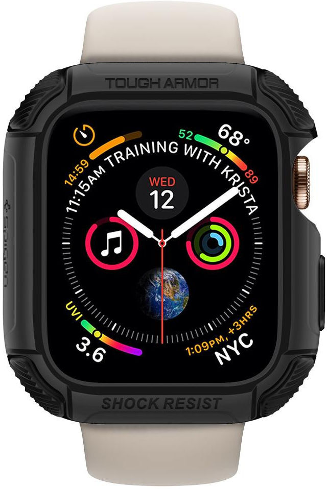 Spigen Tough Armor Apple Watch 44MM Hoesje Full Protect Zwart afbeelding 4