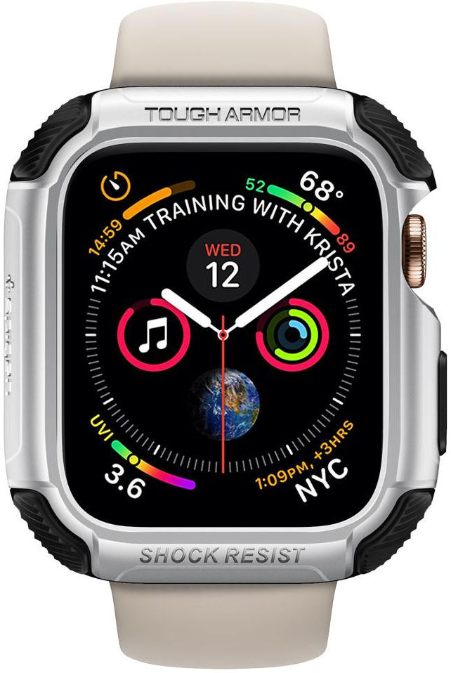 Spigen Tough Armor Apple Watch 44MM Hoesje Full Protect Zilver afbeelding 4