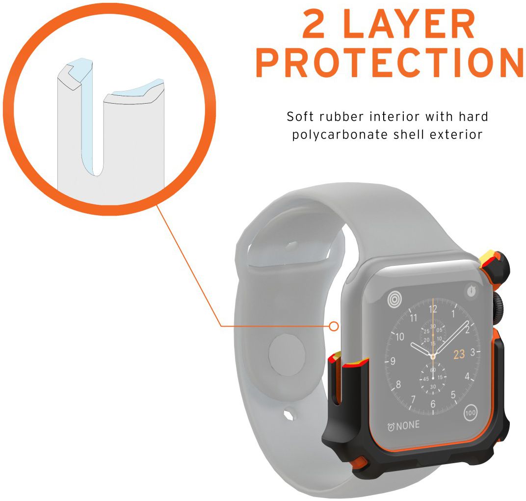 Urban Armor Gear Apple Watch 44MM Hoesje Zwart/Oranje afbeelding 10