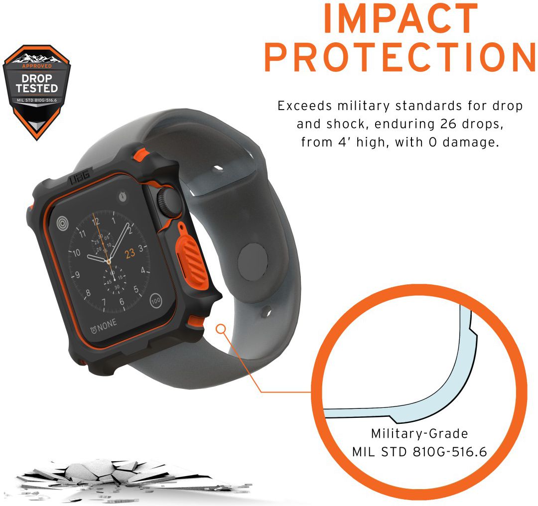 Urban Armor Gear Apple Watch 44MM Hoesje Zwart/Oranje afbeelding 11