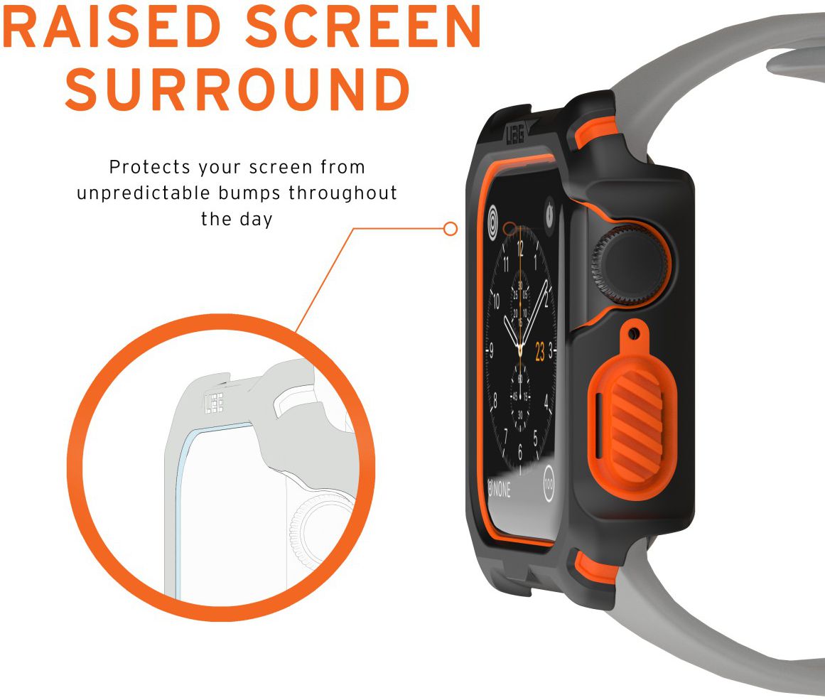 Urban Armor Gear Apple Watch 44MM Hoesje Zwart/Oranje afbeelding 12