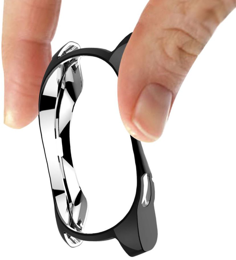 Samsung Galaxy Watch 46MM Hoesje Flexibel TPU Bumper Zwart afbeelding 3