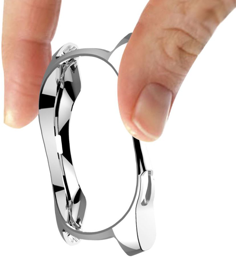 Samsung Galaxy Watch 46MM Hoesje - Flexibel TPU Bumper - Zilver afbeelding 3