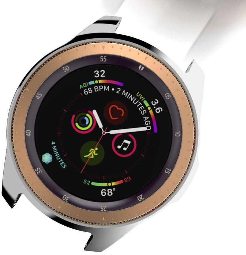 Samsung Galaxy Watch 46MM Hoesje - Flexibel TPU Bumper - Zilver afbeelding 6