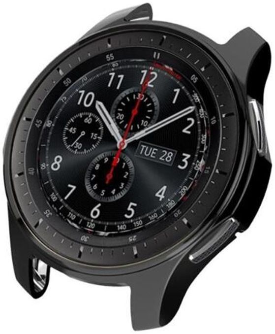 Samsung Galaxy Watch 46MM / Gear S3 Hoesje Flexibel TPU Bumper Zwart afbeelding 1