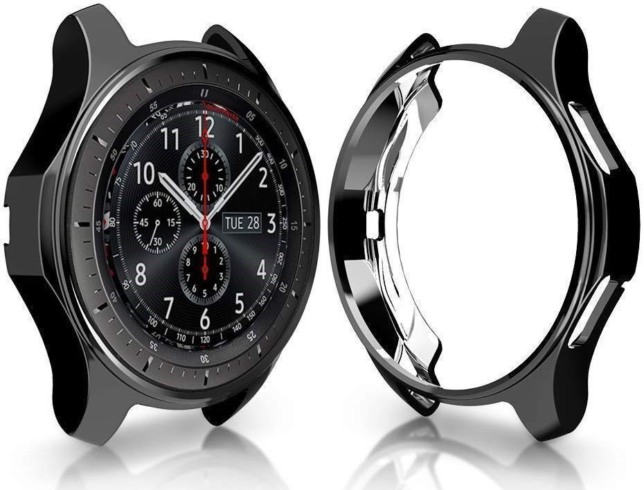 Samsung Galaxy Watch 46MM / Gear S3 Hoesje Flexibel TPU Bumper Zwart afbeelding 5