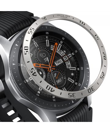 Ringke Bezel Styling Galaxy Watch 46MM Randbeschermer RVS Zilver Cases