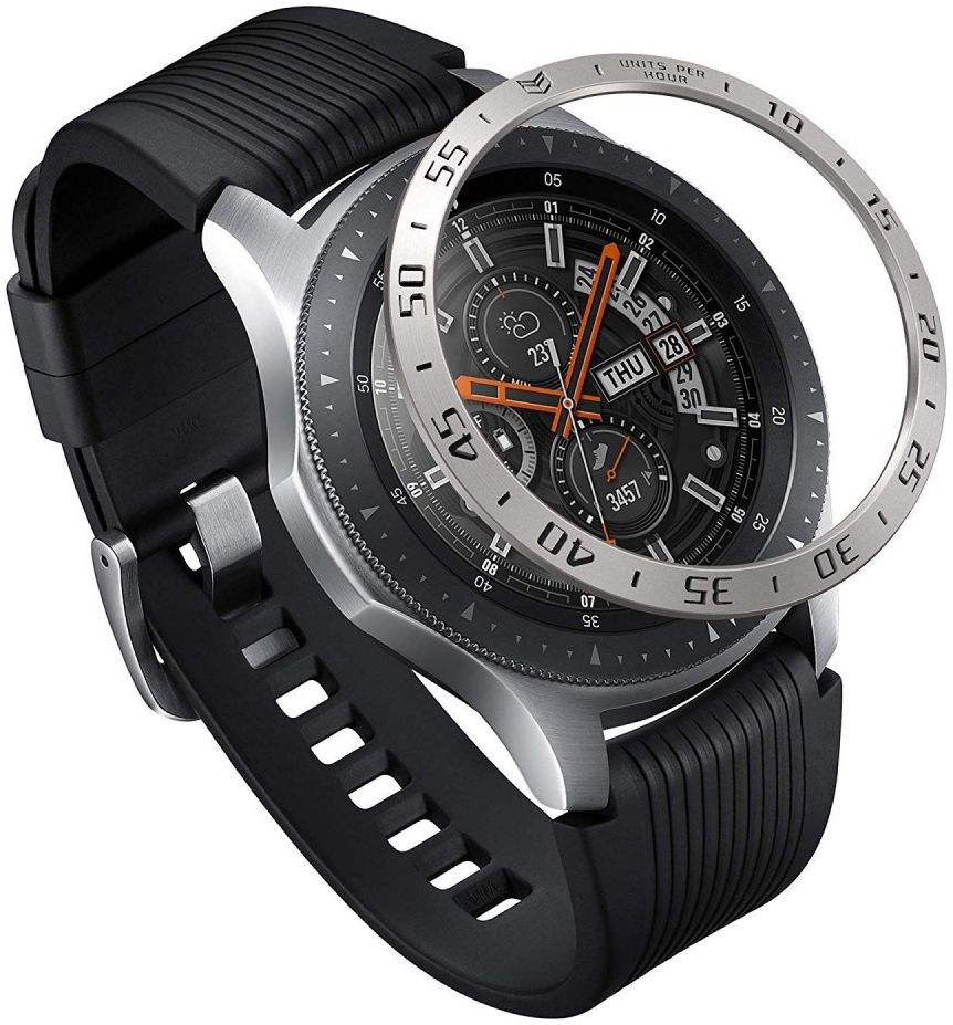 Ringke Bezel Styling Galaxy Watch 46MM Randbeschermer RVS Zilver afbeelding 2
