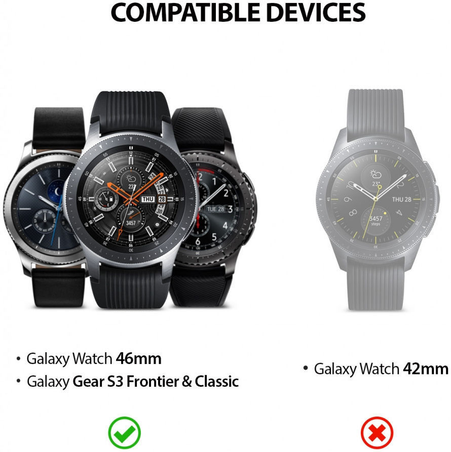 Ringke Bezel Styling Galaxy Watch 46MM Randbeschermer RVS Zwart afbeelding 8