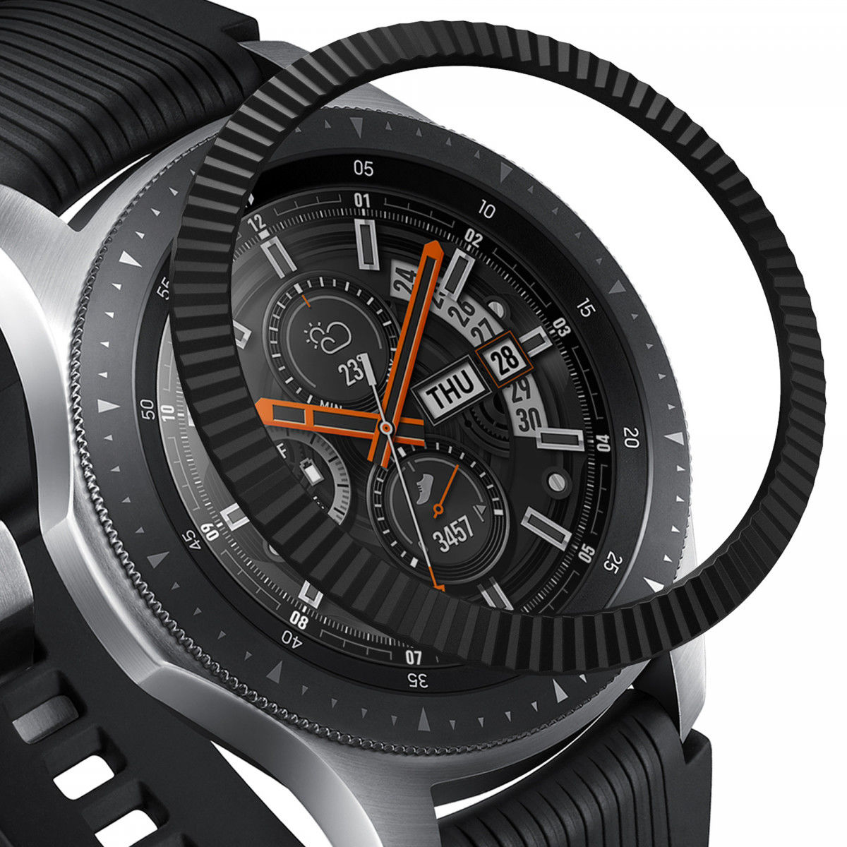 Ringke Bezel Styling Galaxy Watch 46MM Randbeschermer RVS Black afbeelding 1