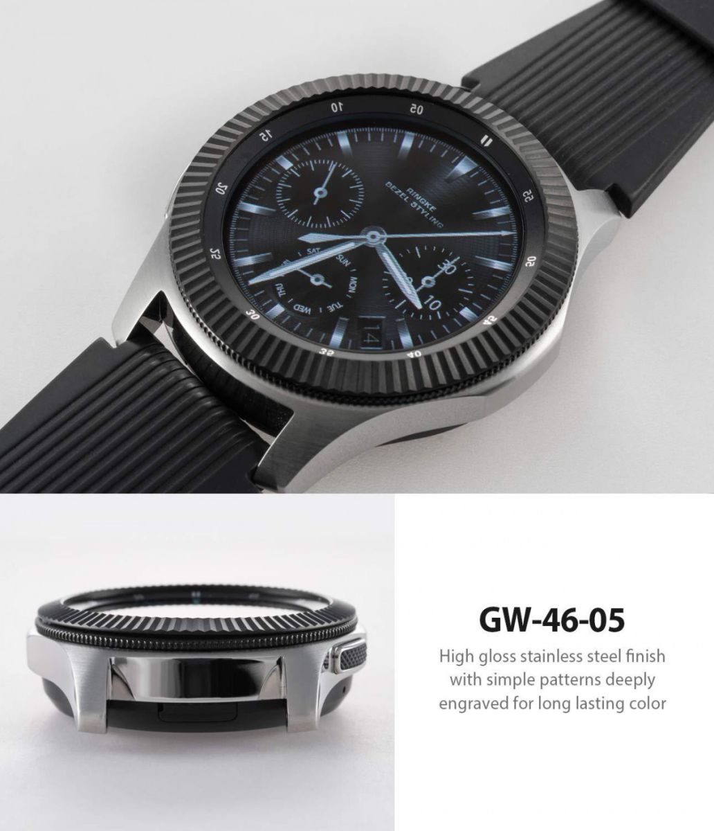 Ringke Bezel Styling Galaxy Watch 46MM Randbeschermer RVS Black afbeelding 5