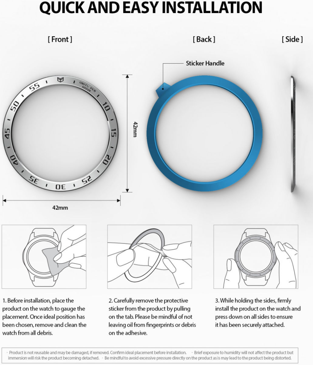 Ringke Bezel Styling Galaxy Watch 42MM Randbeschermer RVS Roze Goud afbeelding 7