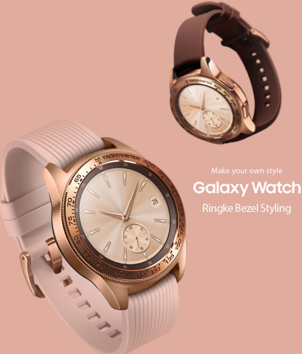 Ringke Bezel Styling Galaxy Watch 42MM Randbeschermer RVS Roze Goud afbeelding 8