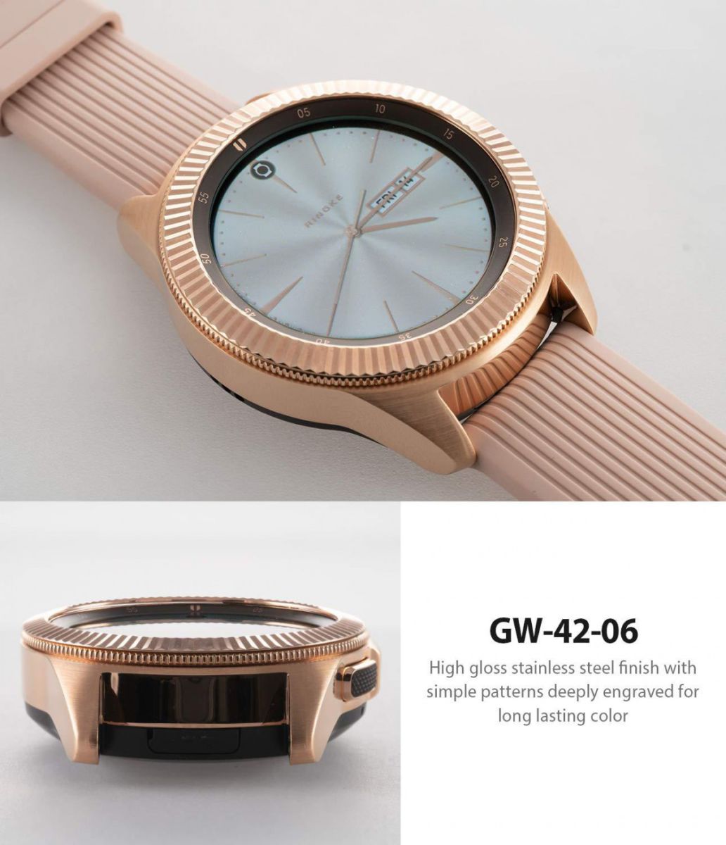 Ringke Bezel Styling Galaxy Watch 42MM Randbeschermer RVS Roze Goud afbeelding 4