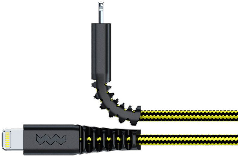 SoSkild Ultimate Protection USB-A naar Lightning Kabel 1.5m Zwart/Geel afbeelding 2