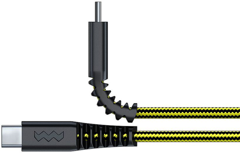 SoSkild Ultimate Protection USB-A naar USB-C Kabel 1.5m Zwart/Geel afbeelding 2