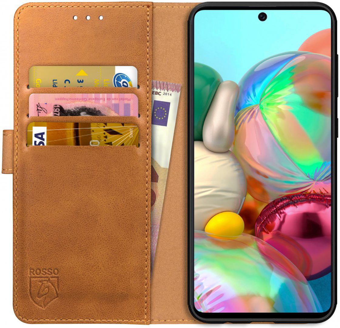 Rosso Element Samsung Galaxy A51 Hoesje Book Cover Lichtbruin afbeelding 1
