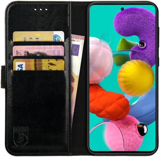 Rosso Element Samsung Galaxy A71 Hoesje Book Cover Zwart afbeelding 1